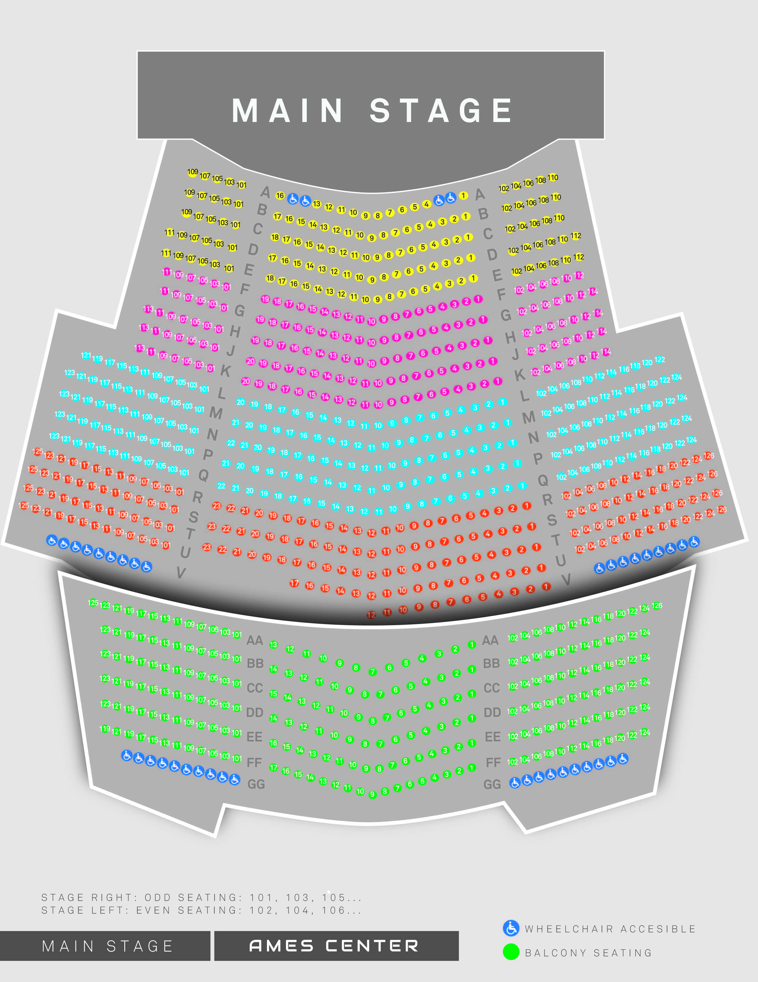 V Theater Seating Chart